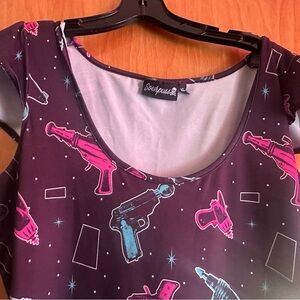 Sourpuss Space Gun Print Skater Dress